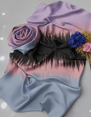 Latest 3 Pcs Unstitched Silky Suit 2026 – Digital Printed Long Airline Shirt with Trouser & China Silk Dupatta for Women | Summer Collection - Raangli