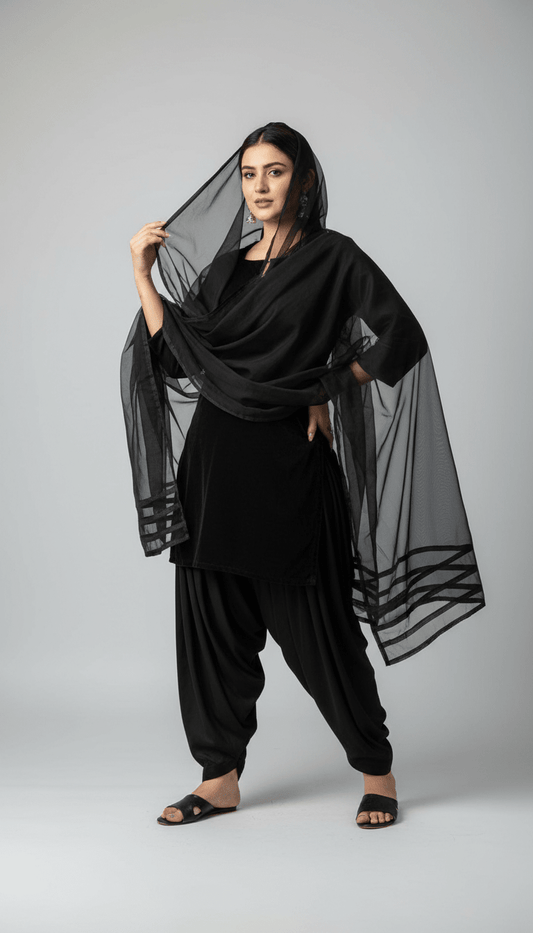 3 Pcs Women's Stitched Plain Suit - Raangli