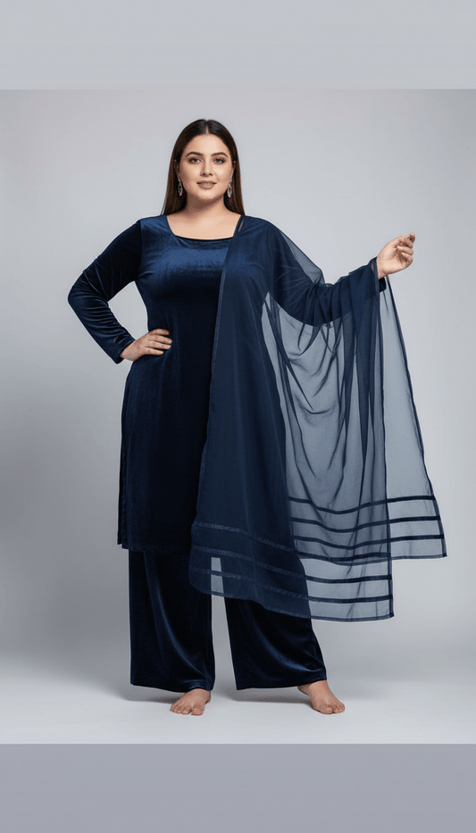 3 Pcs Women's Stitched Plain Suit - Raangli