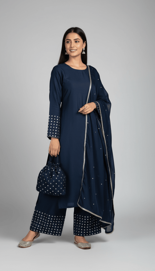 3 Pcs Women's Stitched Shamoz Silk Plain Suit - Raangli