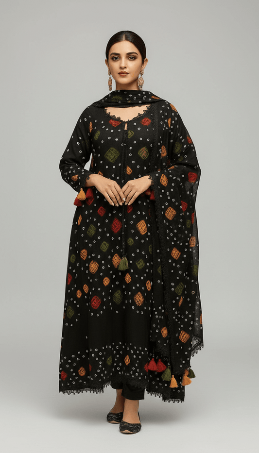 3 Pcs Women's Unstitched Printed Suit - Raangli