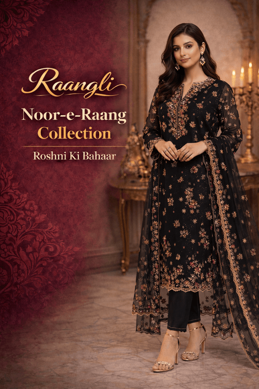 Noor - e - Raang Black & Gold Suit - Raangli