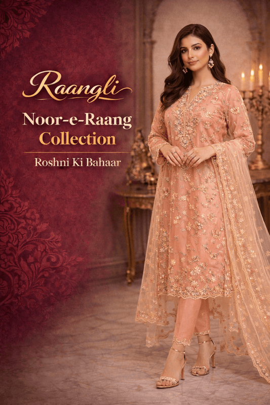 Noor - e - Raang Pinkish - Lavender Suit - Raangli